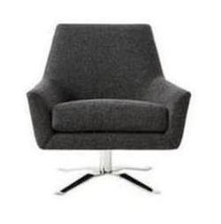 west elm Lucas Swivel Base Chair, Asphalt